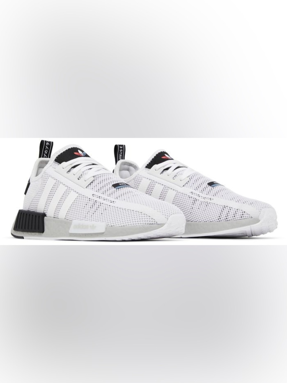 $170 adidas NMD_R1 'White Grey Black' size 8